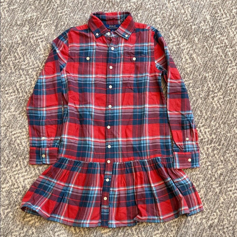 Ralph Lauren Red and Blue Plaid Dress, size 10